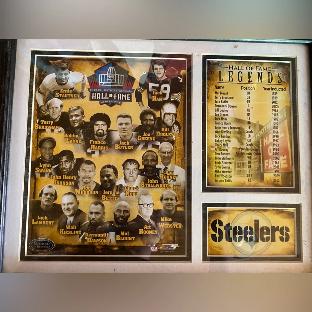 Pro Football 1989-2015 Hall of Fame Legends Pittsburgh Steeler Frame
